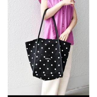 シップスフォーウィメン(SHIPS for women)の【新品】SHIPS any 2WAY ドット マルシェトートバッグ　ブラック(トートバッグ)