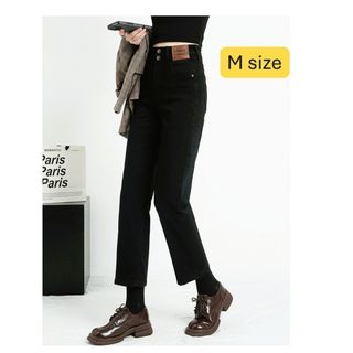 n107【新品未使用】デニム ジーンズ ブラック レディース Mサイズ(デニム/ジーンズ)