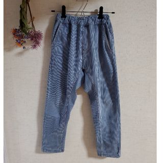 ☆キッズ☆デニムサルエルパンツ☆ストライプ☆130cm☆(パンツ/スパッツ)