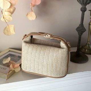 人気｜春物 夏物 ベルトハンドル ストロー バッグ メッシュ 2wayカゴバッグ(かごバッグ/ストローバッグ)