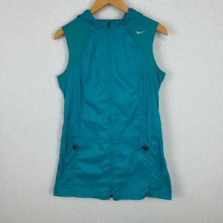 NIKE ナイキ フード付きベスト ウィンドベスト ティール Mサイズ レディース 古着 スポーツMIX テック系(ベスト/ジレ)