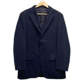J.PRESS(ジェイプレス) ジャケット サイズ38 M メンズ - ダークネイビー×ブルー 長袖/チェック柄/ネーム刺繍/肩パッド/秋/冬