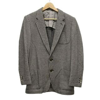 TOMORROWLAND(トゥモローランド) ジャケット サイズ46 XL メンズ - 黒×アイボリー 長袖/千鳥格子柄/肩パッド/オールシーズン