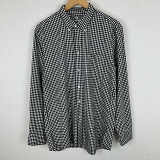 THE NORTH FACE ザノースフェイス ギンガムチェックシャツ 総柄 ボタンダウン 長袖 ブラック Lサイズ メンズ 古着 シンプル シティーボーイ(シャツ)