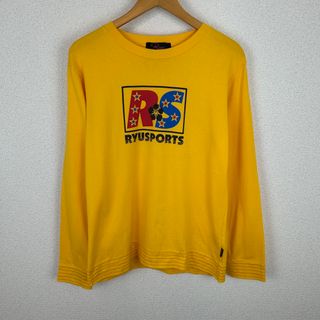 Ryu Sports リュウスポーツ ロゴプリント  長袖Tシャツ イエロー  レディース 古着 スポーツMIX Y2K(Tシャツ(長袖/七分))