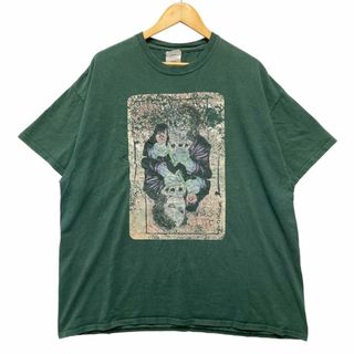 JORKER ジョーカー トランプ プリント Tシャツ PORT and COMPANY ヴィンテージ グリーン サイズXXL 正規品 / 40272(Tシャツ/カットソー(半袖/袖なし))
