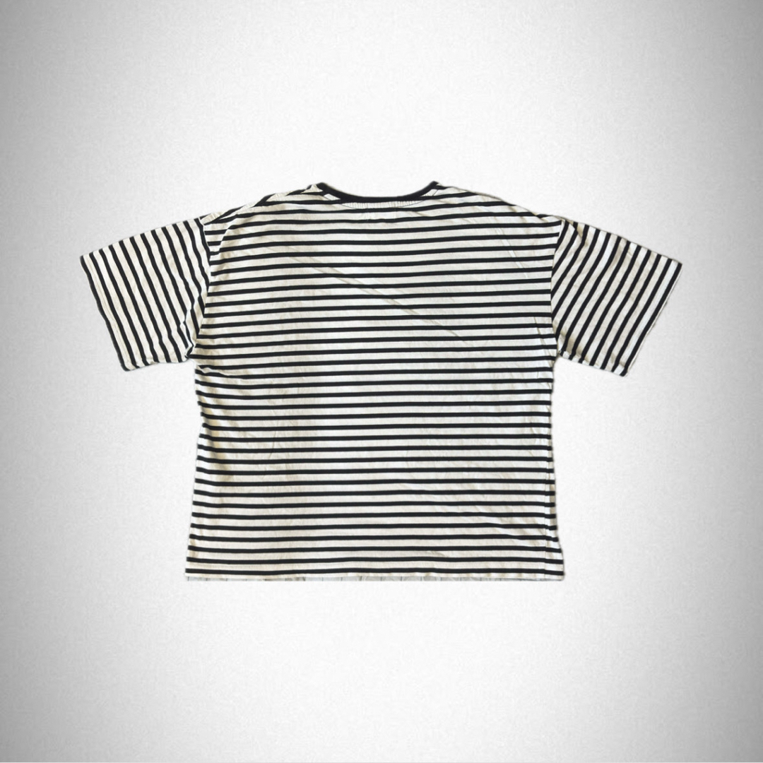 EMMA CLOTHES(エマクローズ)のEMMACLOTHES L ストライプ ボーダー Tシャツ カットソー 白 黒 メンズのトップス(Tシャツ/カットソー(半袖/袖なし))の商品写真