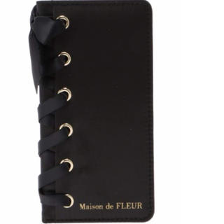 メゾンドフルール(Maison de FLEUR)の【本日限定】新品未開封♡完売 レースアップiPhoneケース♡ブラック(iPhoneケース)