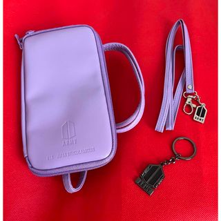 ボウダンショウネンダン(防弾少年団(BTS))のBTS ARMY パープルポーチ キーホルダー ストラップ(アイドルグッズ)
