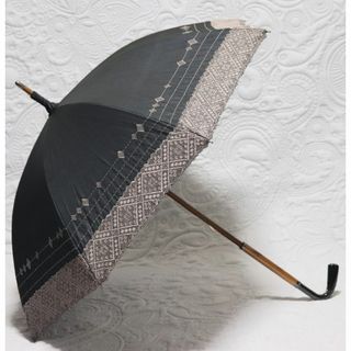 新品【Sorcie Renom】晴雨兼用 長傘 繊細刺繍に抜け感 雨傘 日傘 黒(傘)