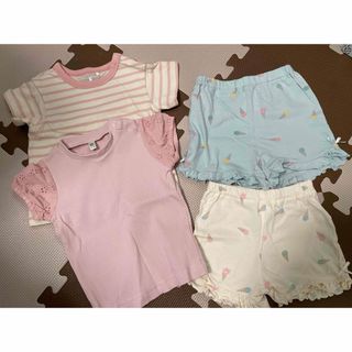 西松屋 - 西松屋　Ｔシャツ２枚　ショートパンツ２枚セット　70〜80