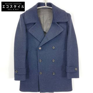 ネイビー ウール ダブルコート イコライ 14FW0C-C002 ネイビー ウール ダブルコート 44の通販 by エコ