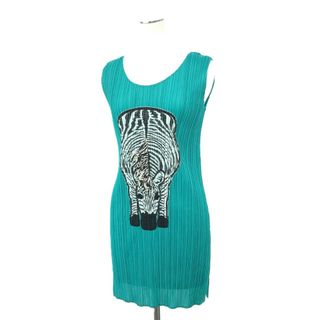 良好 PLEATS PLEASE プリーツプリーズ  ノースリーブチュニック 3 PP01-JT772 エメラルドグリーン  レディース シマウマ　241011006538(その他)