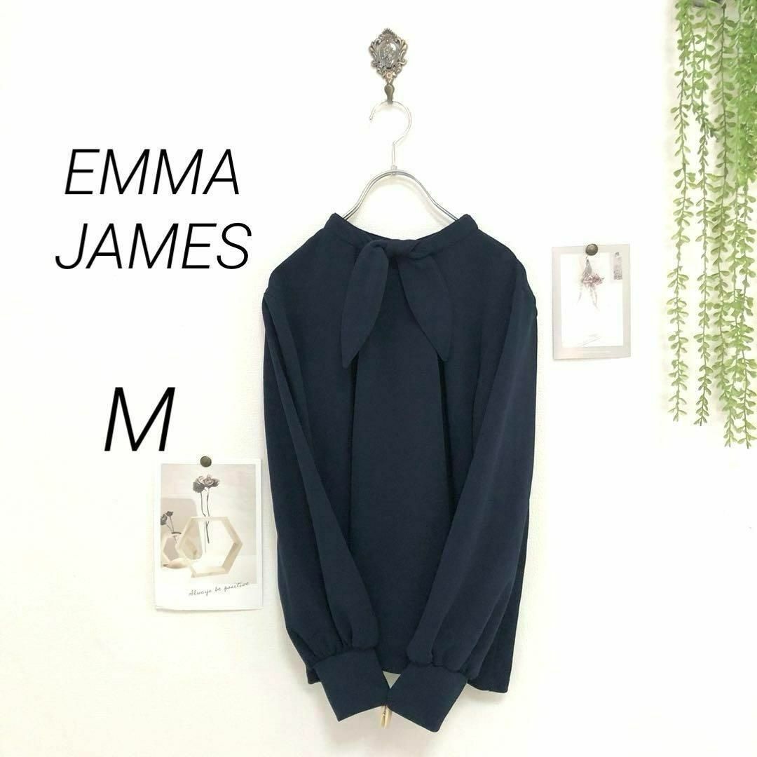 6896 EMMA JAMES デザインブラウス M 無地 フェミニン レディースのトップス(シャツ/ブラウス(長袖/七分))の商品写真