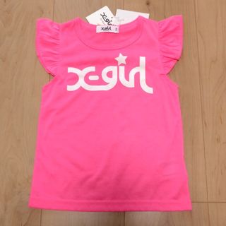 エックスガールステージス(X-girl Stages)の未使用☆X-girl STAGES☆カットソー☆ネオンピンク☆110cm(Tシャツ/カットソー)