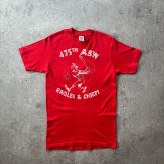 ヴィンテージ(VINTAGE)の80s ヴィンテージtシャツ USA製 M レッド ベースボール ナンバリング(Tシャツ/カットソー(半袖/袖なし))
