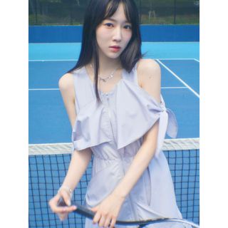 （7月限定）Lure you inアシンメトリーリボンワンピース 越智ゆらの(ロングワンピース/マキシワンピース)