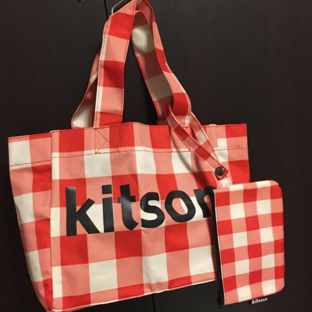 KITSON(キットソン)のkitson ギンガムチェックポーチ&トートバッグSET♡  レディースのバッグ(トートバッグ)の商品写真