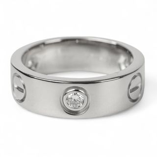 カルティエ(Cartier)の新品同様 Cartier カルティエ ラブリング 750 3Pダイヤモンド 指輪 K18WG サイズ48 約8号 ホワイトゴールド レディース 古着 中古 USED(リング(指輪))