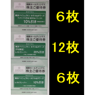 相鉄 株主優待 横浜ベイシェラトン 割引券 24枚 2025年12月期限(宿泊券)