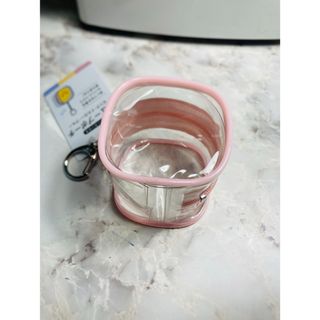 セリア(Seria)のクリアポーチ　推し活ポーチ  キューブポーチ ピンク【匿名配送】   (ポーチ)