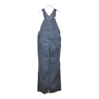 ディッキーズ(Dickies)のDickies ディッキーズ ヒッコリーストライプ ビブオーバーオール ブルー(メンズ W34 L32)中古 古着 U6609(サロペット/オーバーオール)