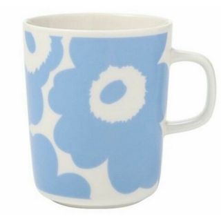 マリメッコ　ウニッコ　マグカップ 250ml 　スカイブルー×ホワイト(グラス/カップ)
