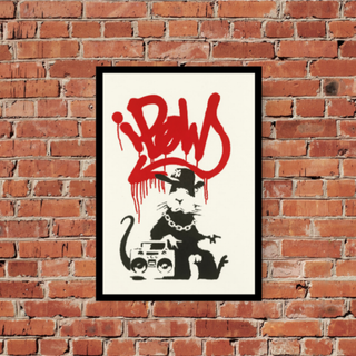 02.banksy　バンクシー　ギャングスタラット　レッドネス　アートポスター(その他)