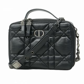 クリスチャンディオール(Christian Dior)の【5fd5233】クリスチャンディオール ボックスバッグ マクロカナージュ カーフスキン ブラック シルバー金具【中古】レディース(その他)