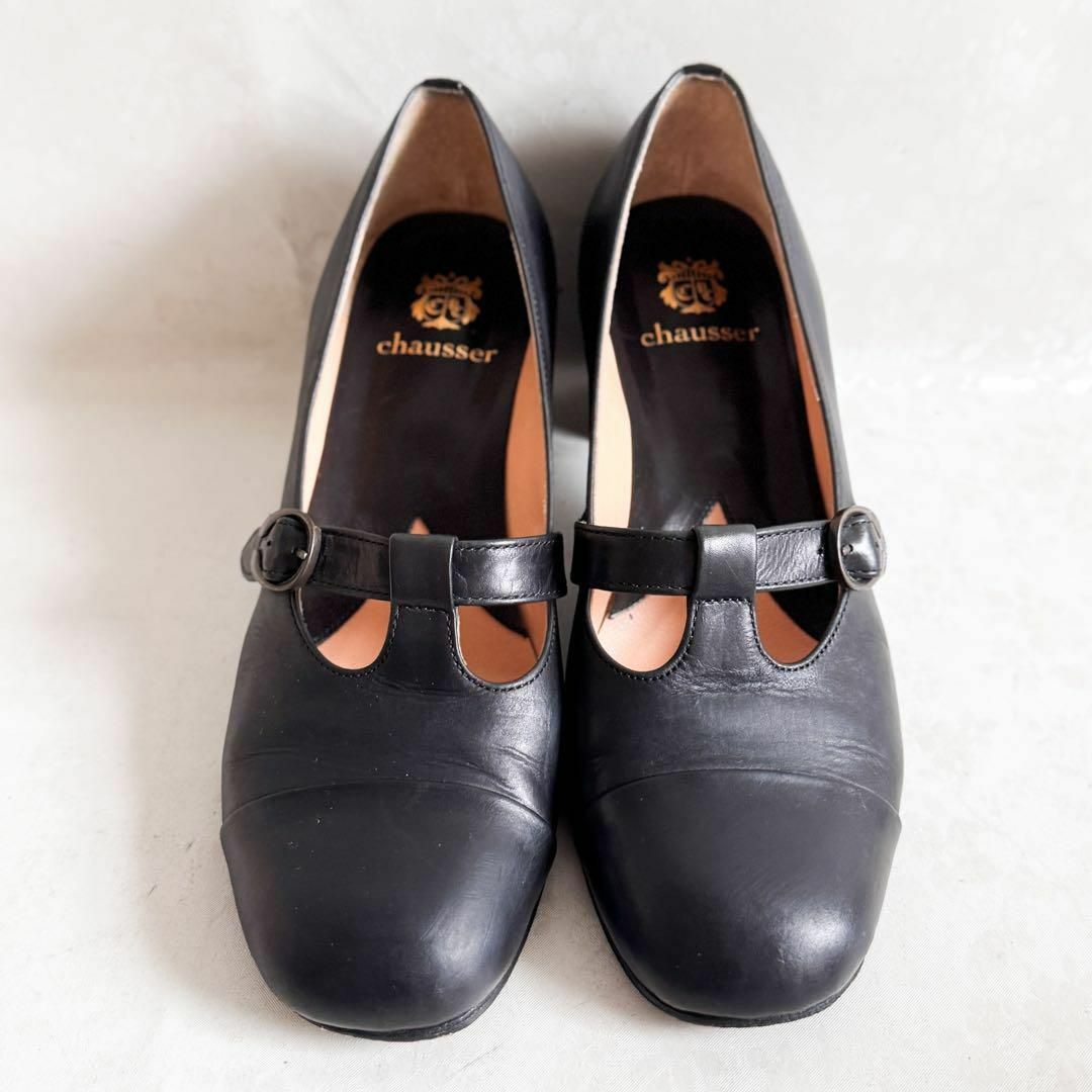 chausser - chausser ショセ レザー パンプス Tストラップ