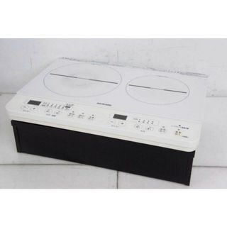 【中古】C アイリスオーヤマ 2口卓上IH調理器 IHK-W12D 2口IHコンロ ホワイト 電源工事不要