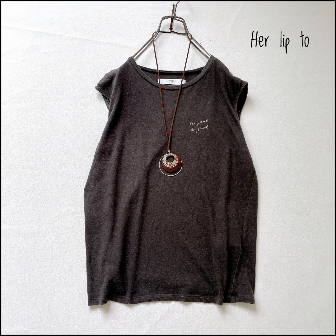 Her lip to - 【美品】Her lip to 夏のオシャレに◎着心地も◎な可愛いトップス