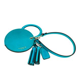 コーチ(COACH)の美品 COACH コーチ  ミラー付きチャーム   ターコイズ レザー レディース 　240001151850(その他)