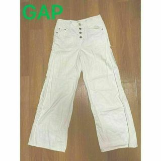 GAP ホワイトデニムワイドパンツ 25(バギーパンツ)