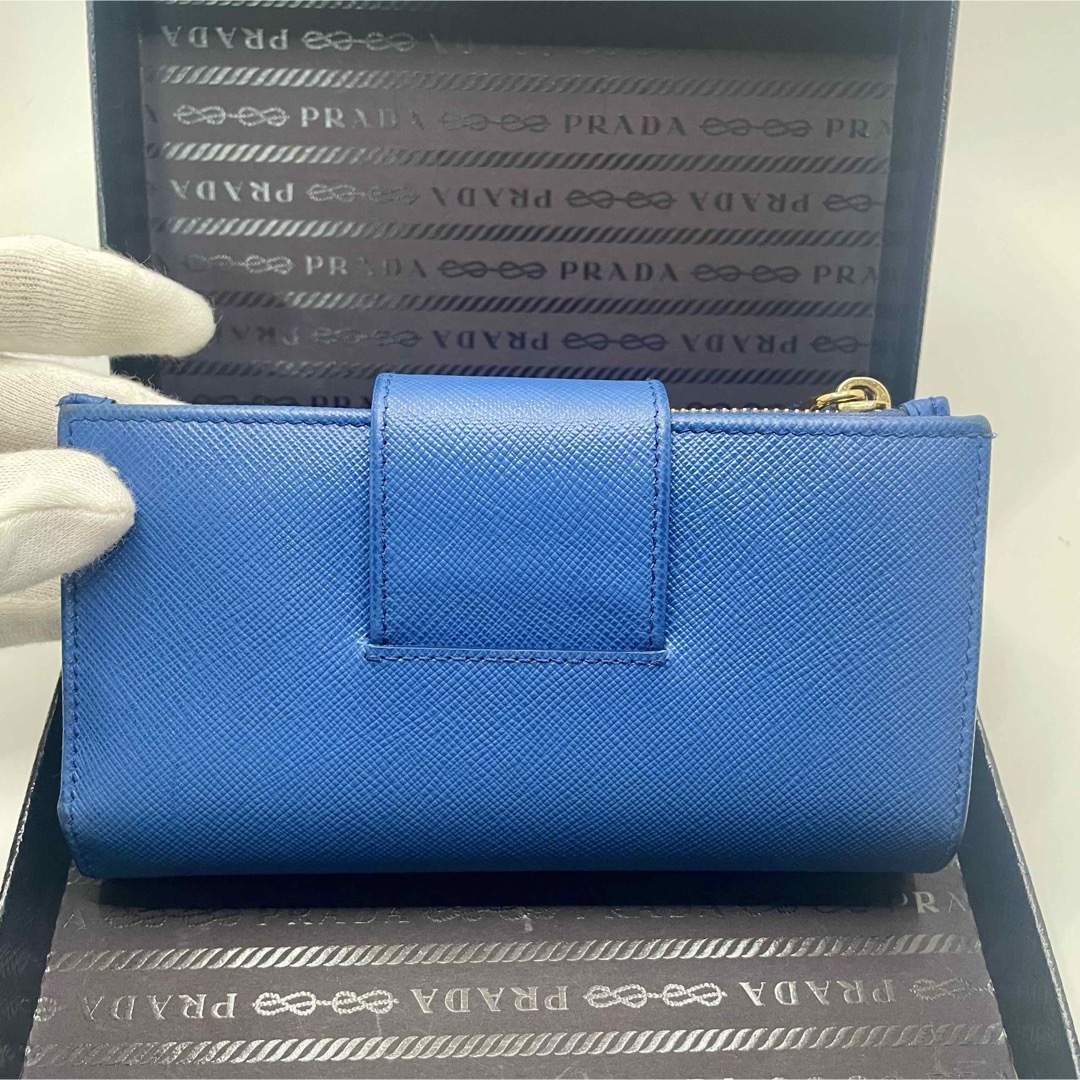 プラダ PRADA 財布 二つ折り サフィアーノ レザー Wホック ロゴ