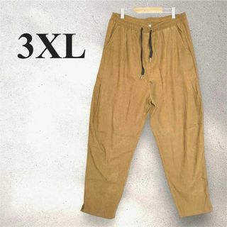 新品 3XL ブラウン テーパード カジュアルパンツ リラックス アンクル(その他)