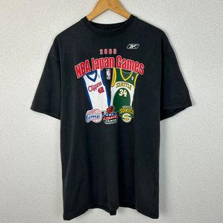 Reebok リーボック 2003 NBA JAPAN GAMES 半袖Tシャツ ブラック XLサイズ メンズ 古着 ヴィンテージ Y2K(Tシャツ/カットソー(半袖/袖なし))