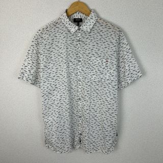 ARMANI JEANS アルマーニジーンズ 鯉 総柄 和柄 半袖シャツ ホワイト XXLサイズ メンズ 古着 ストリート(シャツ)