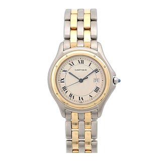 カルティエ(Cartier)のカルティエ パンテール クーガー LM 2ROW W35006B6 クオーツ ステンレススティール イエローゴールド メンズ ボーイズ CARTIER 【中古】 【時計】(腕時計(アナログ))
