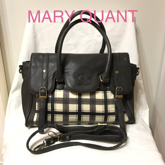 MARY QUANT(マリークワント)のお値下げ☆訳あり【マリークワント】2wayトート&ショルダーバッグ/チェック レディースのバッグ(トートバッグ)の商品写真