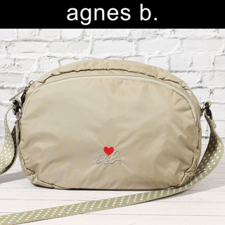 アニエスベー(agnes b.)の☆希少☆ アニエスベー ショルダーバッグ クロスボディ 2層 ベージュ系(ショルダーバッグ)