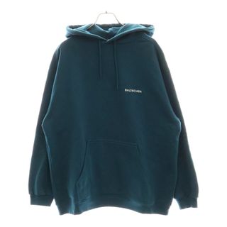バレンシアガ(BALENCIAGA)のBALENCIAGA バレンシアガ 21AW バックロゴ刺繍 スウェット プルオーバーパーカー ブルー 600583 TLVB8(パーカー)