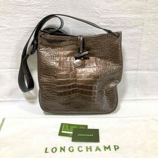 ロンシャン(LONGCHAMP)のLongchamp ロンシャン ショルダーバッグ クロコ型押し 斜め掛け ロゾ(ショルダーバッグ)