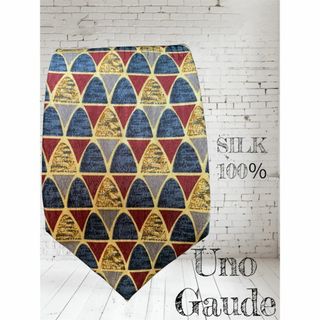 Uno Gaude シルクネクタイ 幾何学柄 アートデザイン 総柄 個性的(ネクタイ)