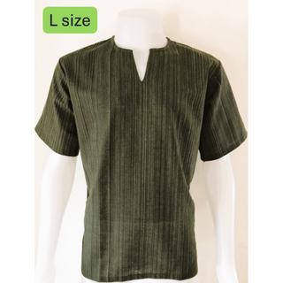 n167【新品未使用】Tシャツ　Vネック　半袖　カーキ メンズ Lサイズ(Tシャツ/カットソー(半袖/袖なし))