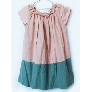 Bonpoint - ボンポワン 半袖ワンピース 140cm キッズ 女児 ピンク×グリーン【中古】【新入荷!】★