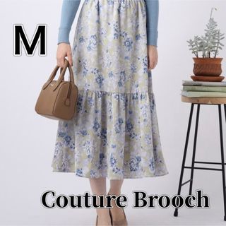 クチュールブローチ(Couture Brooch)の新品タグ付✨クチュールブローチ ハンマーサテンプリント スカート 花柄 M(ロングスカート)