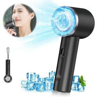 手持ち扇風機 ハンディファン 冷却プレート 携帯扇風機 接触冷感 ブラック(扇風機)