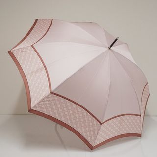 ゲラルディーニ(GHERARDINI)の耐風傘 GHERARDINI ゲラルディーニ USED品 モノグラム ピンク 日本製  グラス骨 60cm A2863(傘)