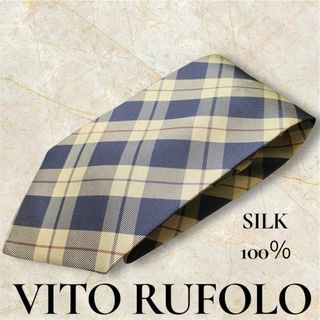 VITO RUFOLO シルク100% チェック柄ネクタイ 日本製 オシャレ(ネクタイ)